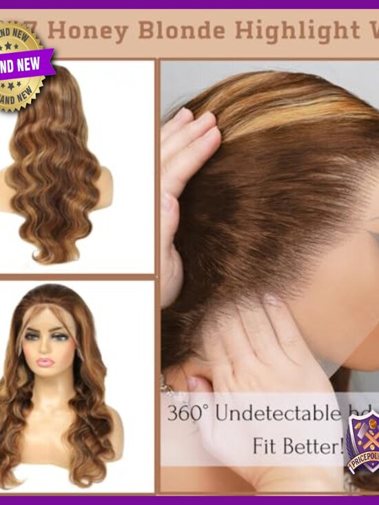 360 Lace Front Human Hair Wig, 180% Density, 16 Inch, Wavy Brazilian Remy main image 4
